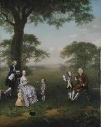 The Clavey family in their garden at Hampstead Arthur Devis